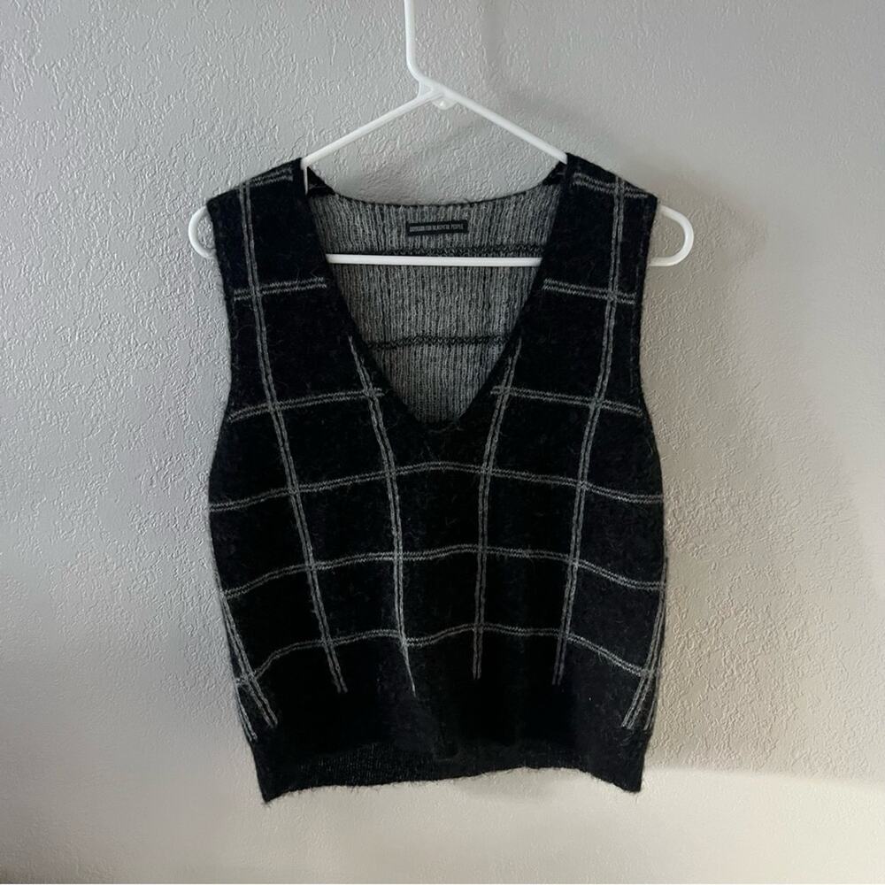 Drykorn Black Check Alpaca Sweater Vest